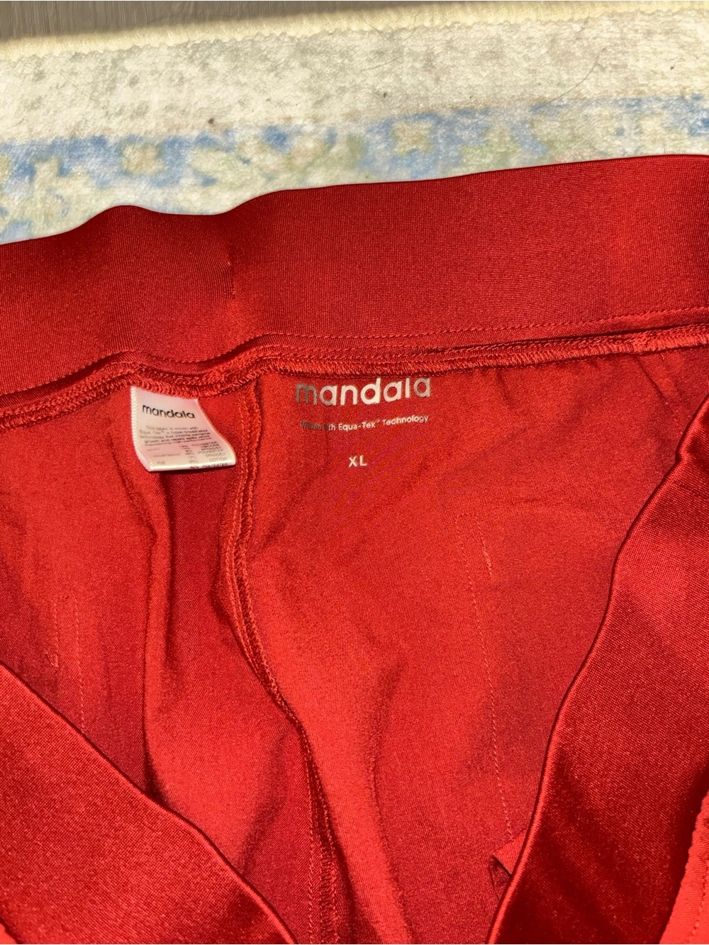 Rust Red Drawstring mandala women’s Jogger Pants - Picture 3 of 4